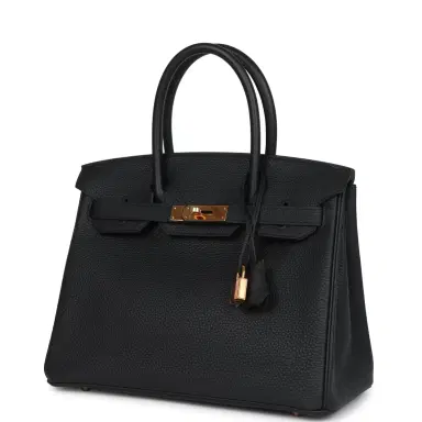HERMÈS Pre-owned Hermes Birkin 30 Black Togo Rose Gold Hardware | Thumbnail 3 HERMÈS Pre-owned Hermes Birkin 30 Black Togo Rose Gold Hardware | Thumbnail 3