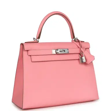 HERMÈS Pre-owned Hermes Kelly Sellier 28 Rose Confetti Epsom Palladium Hardware | Thumbnail 2