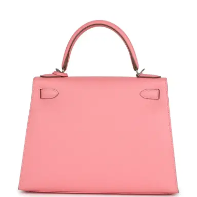 HERMÈS Pre-owned Hermes Kelly Sellier 28 Rose Confetti Epsom Palladium Hardware | Thumbnail 5