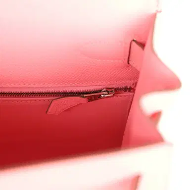 HERMÈS Pre-owned Hermes Kelly Sellier 28 Rose Confetti Epsom Palladium Hardware | Thumbnail 9