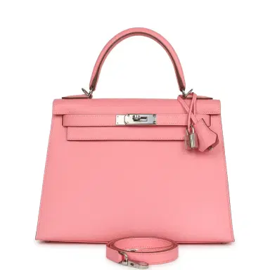 HERMÈS Pre-owned Hermes Kelly Sellier 28 Rose Confetti Epsom Palladium Hardware | Thumbnail 1