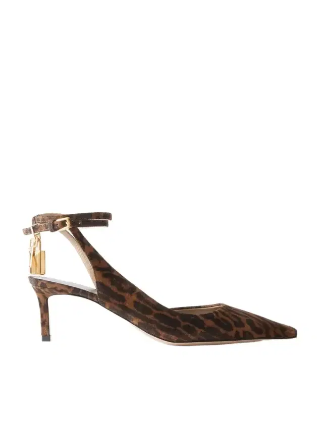 Padlock Leopard-print Suede Pumps