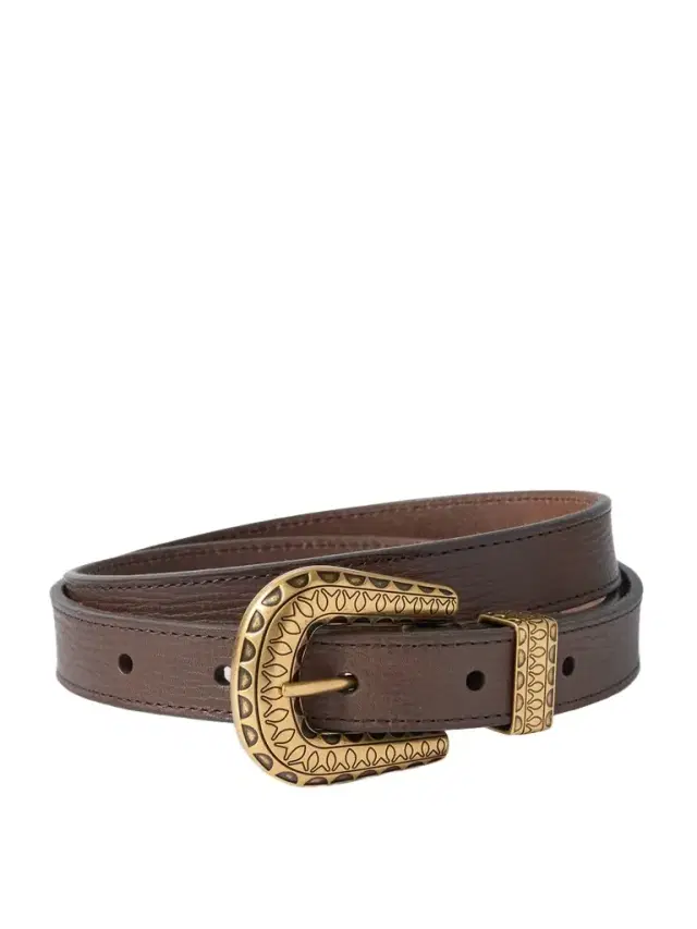 Vlogo Textured-leather Belt