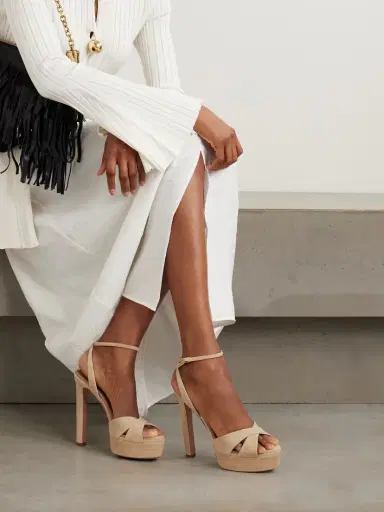 Aquazzura Divine Plateau 130 Suede Platform Sandals | Thumbnail 2 Aquazzura Divine Plateau 130 Suede Platform Sandals | Thumbnail 2