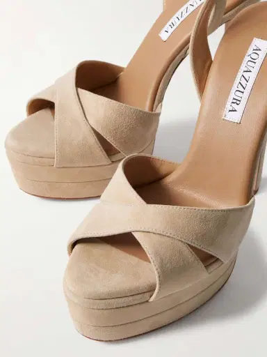 Aquazzura Divine Plateau 130 Suede Platform Sandals | Thumbnail 4 Aquazzura Divine Plateau 130 Suede Platform Sandals | Thumbnail 4