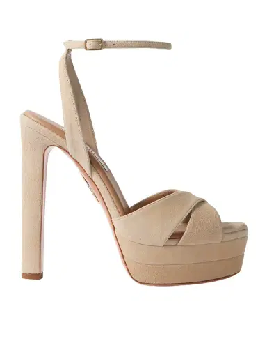 Aquazzura Divine Plateau 130 Suede Platform Sandals | Thumbnail 1 Aquazzura Divine Plateau 130 Suede Platform Sandals | Thumbnail 1