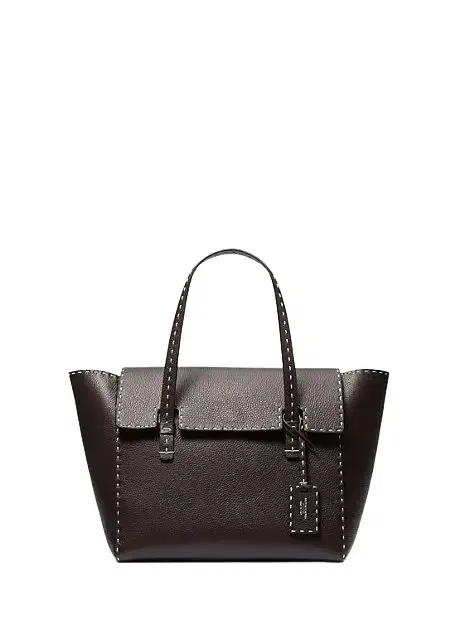 Michael Kors Collection Sophia Hand-Stitched Pebbled Leather Satchel
