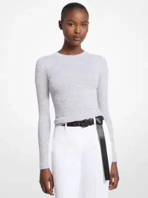 Michael Kors Collection Wool Sweater in Grey | Thumbnail 2 Michael Kors Collection Wool Sweater in Grey | Thumbnail 2