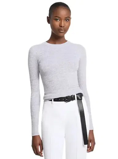 Michael Kors Collection Wool Sweater in Grey | Thumbnail 1 Michael Kors Collection Wool Sweater in Grey | Thumbnail 1