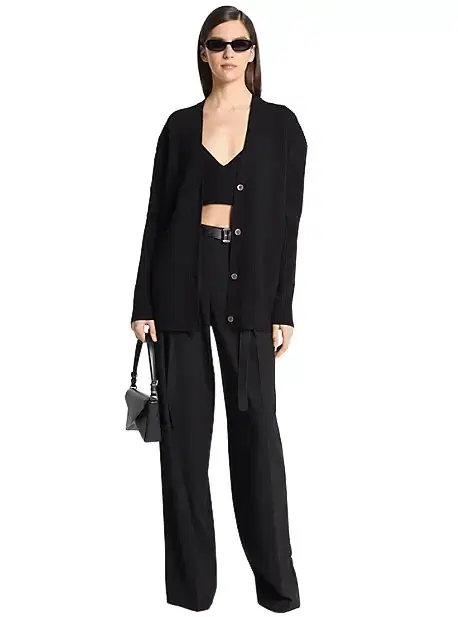 Ribbed Cashmere Blend Cardigan