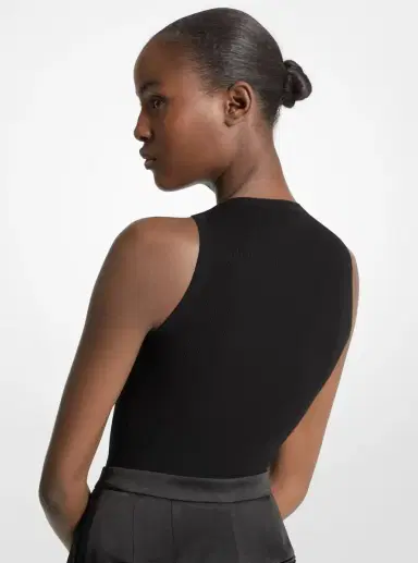 Michael Kors Collection Ribbed Stretch Viscose Tank Top Bodysuit in | Thumbnail 15 Michael Kors Collection Ribbed Stretch Viscose Tank Top Bodysuit in | Thumbnail 15