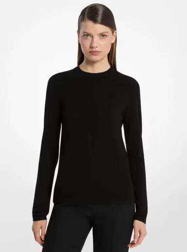 Michael Kors Collection Stretch Viscose Long-Sleeve Shirt in | Thumbnail 14