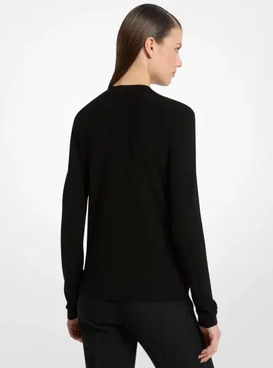 Michael Kors Collection Stretch Viscose Long-Sleeve Shirt in | Thumbnail 15
