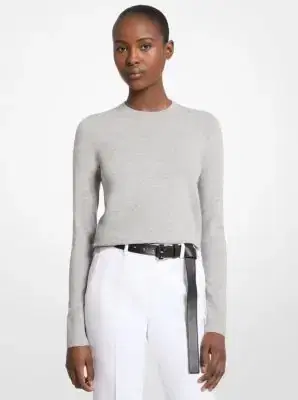 Michael Kors Collection Stretch Viscose Long-Sleeve Shirt in | Thumbnail 3