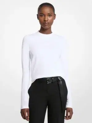 Michael Kors Collection Stretch Viscose Long-Sleeve Shirt in | Thumbnail 5