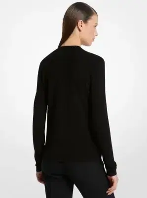 Michael Kors Collection Stretch Viscose Long-Sleeve Shirt in | Thumbnail 9