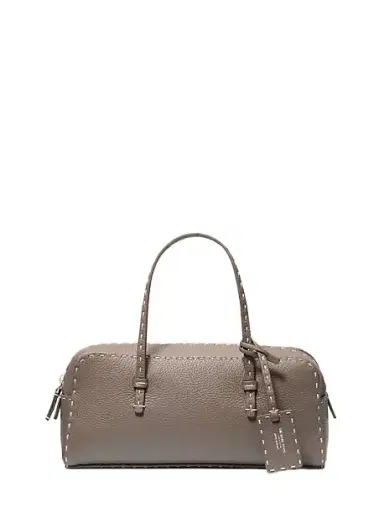 Michael Kors Collection Roberta Hand-Stitched Pebbled Leather Satchel | Thumbnail 1 Michael Kors Collection Roberta Hand-Stitched Pebbled Leather Satchel | Thumbnail 1