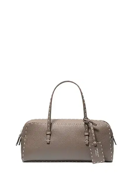 Michael Kors Collection Roberta Hand-Stitched Pebbled Leather Satchel