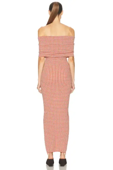 Alaïa Off The Shoulder Midi Dress | Thumbnail 3