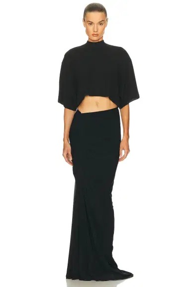 Alaïa Short Sleeve Crop Top | Thumbnail 4 Alaïa Short Sleeve Crop Top | Thumbnail 4
