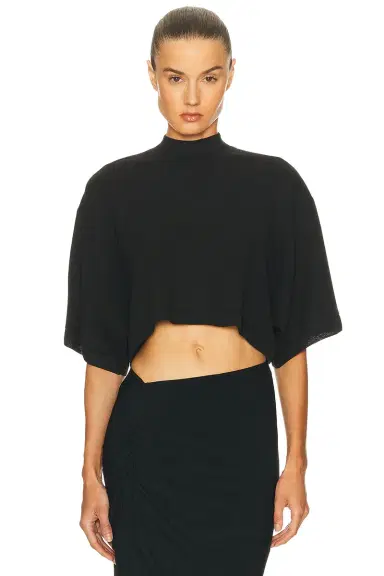 Alaïa Short Sleeve Crop Top | Thumbnail 1 Alaïa Short Sleeve Crop Top | Thumbnail 1