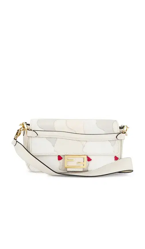 FWRD Renew Fendi Mink Fur Nappa Faces Baguette Shoulder Bag