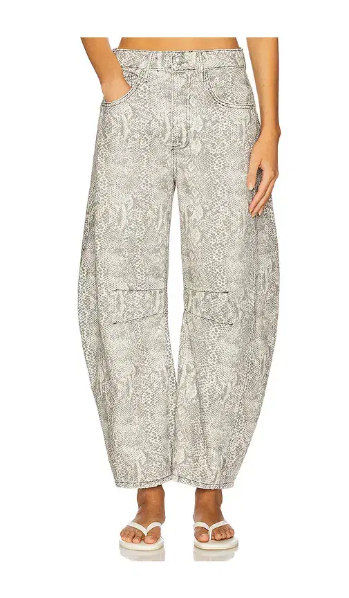 Free People Goodluck Printed Barrel Pant