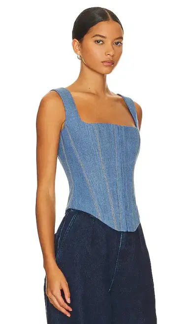 Rozie Corsets Denim Corset Top | Thumbnail 2