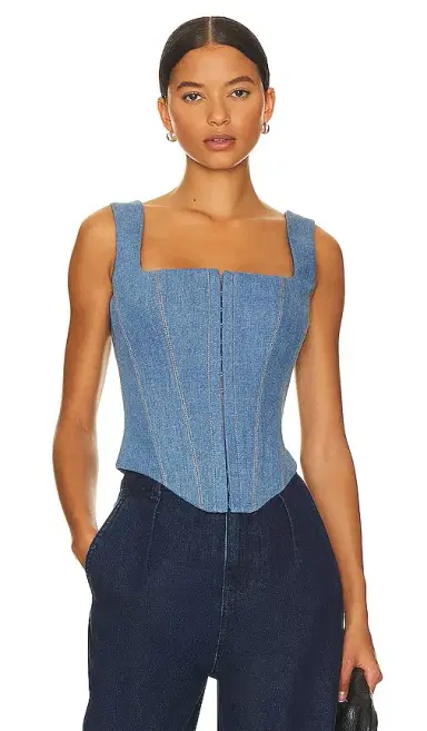 Rozie Corsets Denim Corset Top | Thumbnail 1
