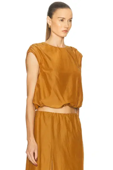 Loulou de Saison Cosma Gathered Sleeveless Top | Thumbnail 2