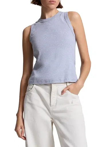 A.L.C. Women's Hadley Heathered Cotton Tank - Grey Melange - Size XL | Thumbnail 2