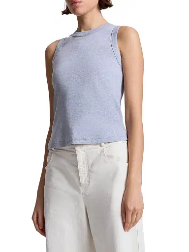 A.L.C. Women's Hadley Heathered Cotton Tank - Grey Melange - Size XL | Thumbnail 4