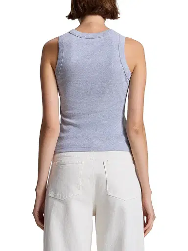A.L.C. Women's Hadley Heathered Cotton Tank - Grey Melange - Size XL | Thumbnail 5