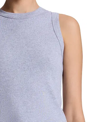 A.L.C. Women's Hadley Heathered Cotton Tank - Grey Melange - Size XL | Thumbnail 6