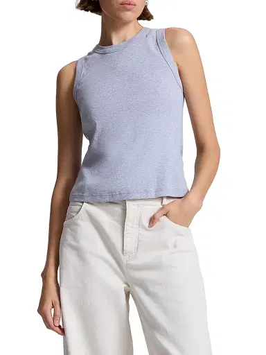 A.L.C. Women's Hadley Heathered Cotton Tank - Grey Melange - Size XL | Thumbnail 7