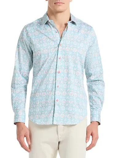 Robert Graham Men's Mariage Abstract Cotton-Blend Shirt - Size XXL | Thumbnail 1