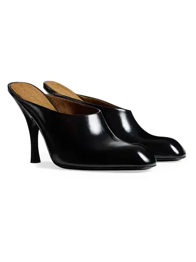 Khaite Women's Colt 100MM Leather Mules - Black | Thumbnail 2