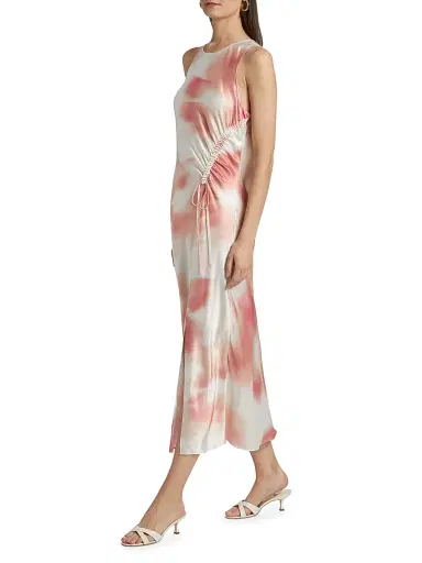 Rails Women's Gabriella Watercolor Ruched Midi-Dress - Cherry Blossom | Thumbnail 2 Rails Women's Gabriella Watercolor Ruched Midi-Dress - Cherry Blossom | Thumbnail 2