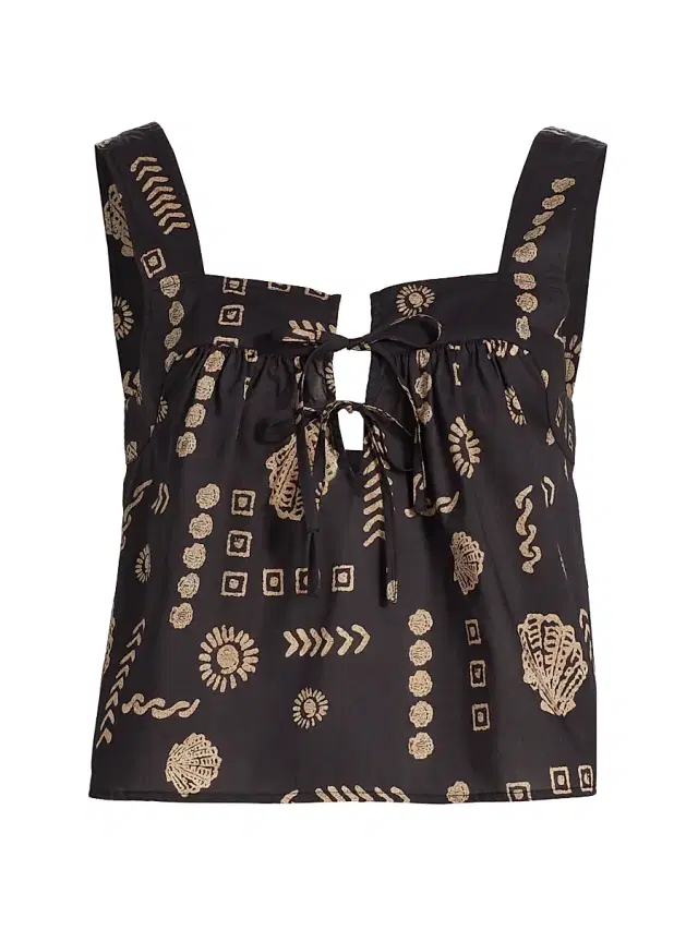 Rails Women's Blythe Abstract Print Cotton Tank - Beach Shells