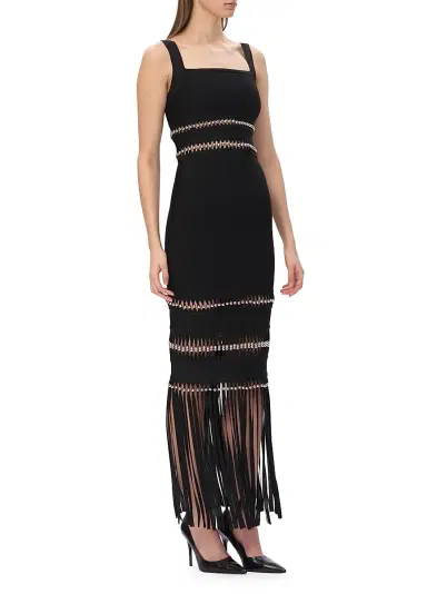 Hervé Léger Women's The Ines Bead-Embellished Fringed Gown - Black - Size XS | Thumbnail 5 Hervé Léger Women's The Ines Bead-Embellished Fringed Gown - Black - Size XS | Thumbnail 5