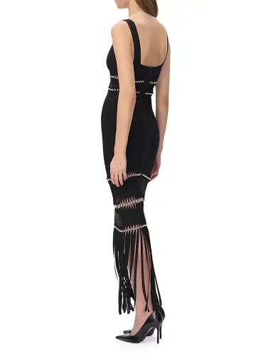 Hervé Léger Women's The Ines Bead-Embellished Fringed Gown - Black - Size XS | Thumbnail 6 Hervé Léger Women's The Ines Bead-Embellished Fringed Gown - Black - Size XS | Thumbnail 6