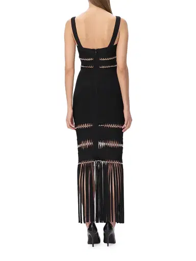 Hervé Léger Women's The Ines Bead-Embellished Fringed Gown - Black - Size XS | Thumbnail 7 Hervé Léger Women's The Ines Bead-Embellished Fringed Gown - Black - Size XS | Thumbnail 7