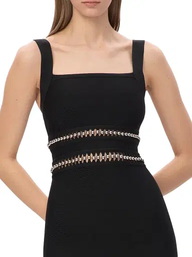 Hervé Léger Women's The Ines Bead-Embellished Fringed Gown - Black - Size XS | Thumbnail 8 Hervé Léger Women's The Ines Bead-Embellished Fringed Gown - Black - Size XS | Thumbnail 8