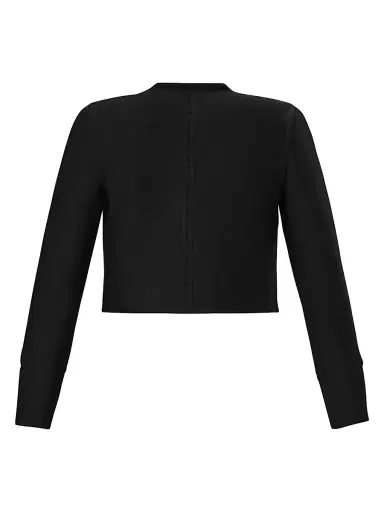 Hervé Léger Women's Lucia Rib-Knit Crop Jacket - Black - Size XS | Thumbnail 3 Hervé Léger Women's Lucia Rib-Knit Crop Jacket - Black - Size XS | Thumbnail 3