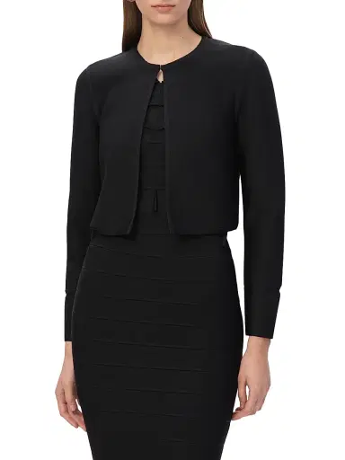 Hervé Léger Women's Lucia Rib-Knit Crop Jacket - Black - Size XS | Thumbnail 4 Hervé Léger Women's Lucia Rib-Knit Crop Jacket - Black - Size XS | Thumbnail 4