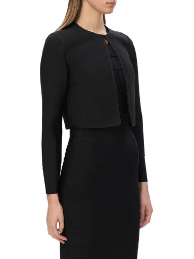 Hervé Léger Women's Lucia Rib-Knit Crop Jacket - Black - Size XS | Thumbnail 5 Hervé Léger Women's Lucia Rib-Knit Crop Jacket - Black - Size XS | Thumbnail 5
