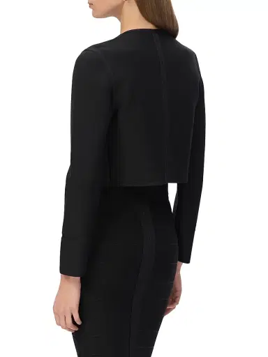 Hervé Léger Women's Lucia Rib-Knit Crop Jacket - Black - Size XS | Thumbnail 6 Hervé Léger Women's Lucia Rib-Knit Crop Jacket - Black - Size XS | Thumbnail 6