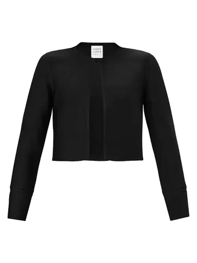 Hervé Léger Women's Lucia Rib-Knit Crop Jacket - Black - Size XS | Thumbnail 1 Hervé Léger Women's Lucia Rib-Knit Crop Jacket - Black - Size XS | Thumbnail 1