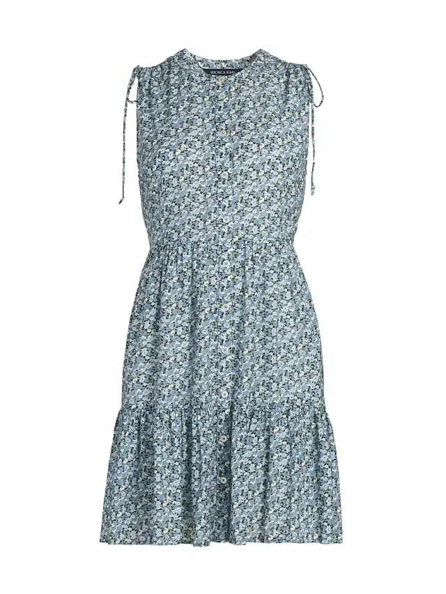Veronica Beard Women's Yulianna Floral Cotton-Blend Minidress - Lake Mist Multi