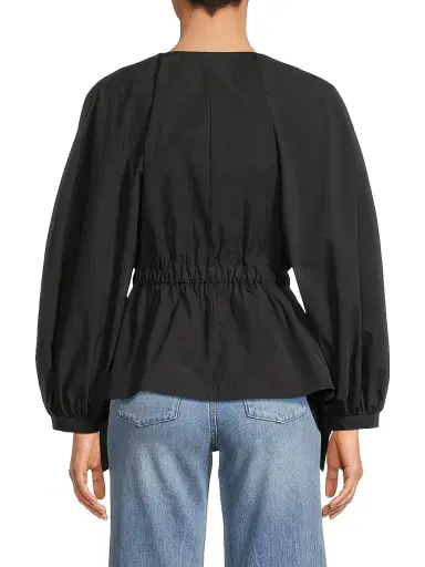 Natori Women's Voluminous Puff-Sleeve Jacket - Black - Size XL | Thumbnail 5